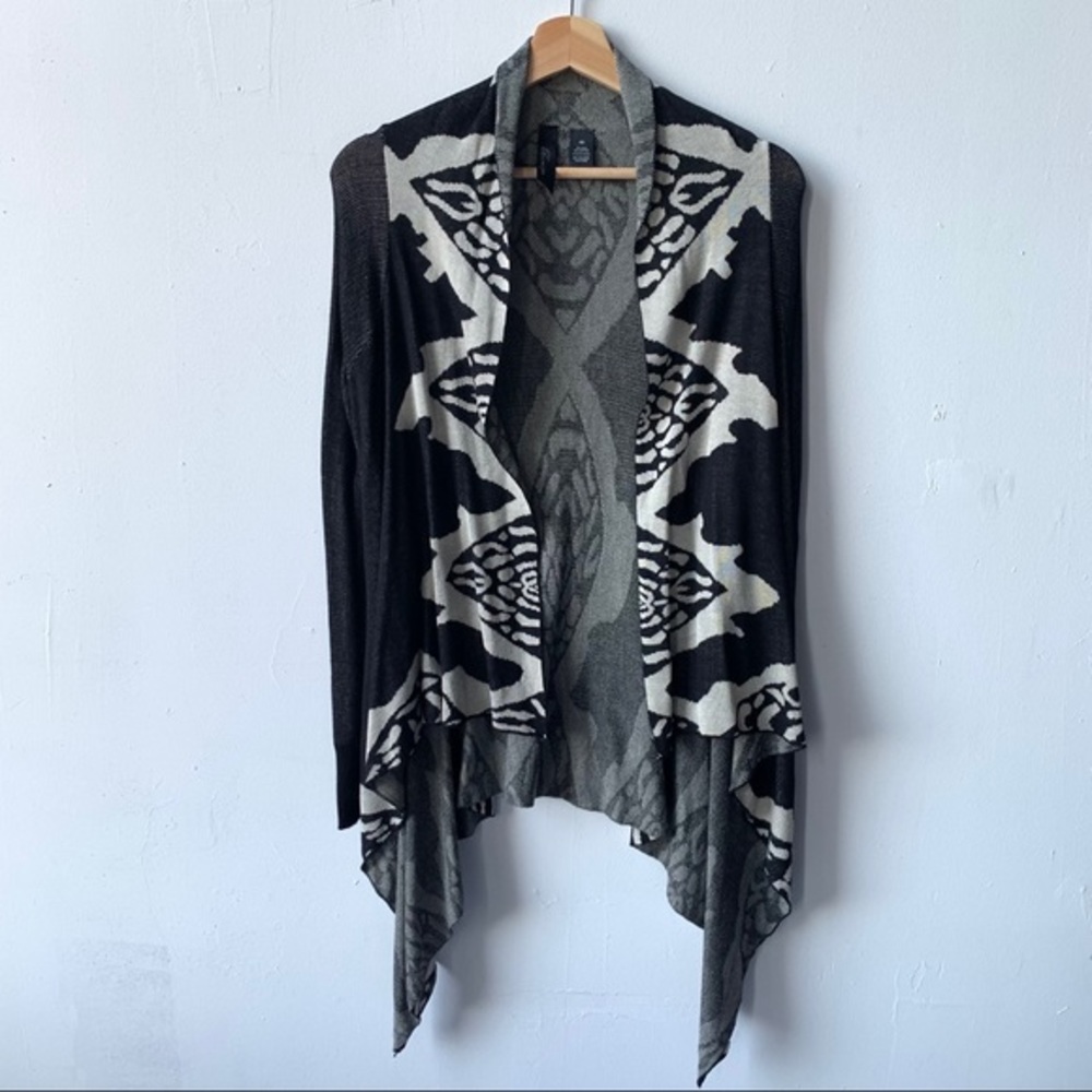 silk printed waterfall cardigan